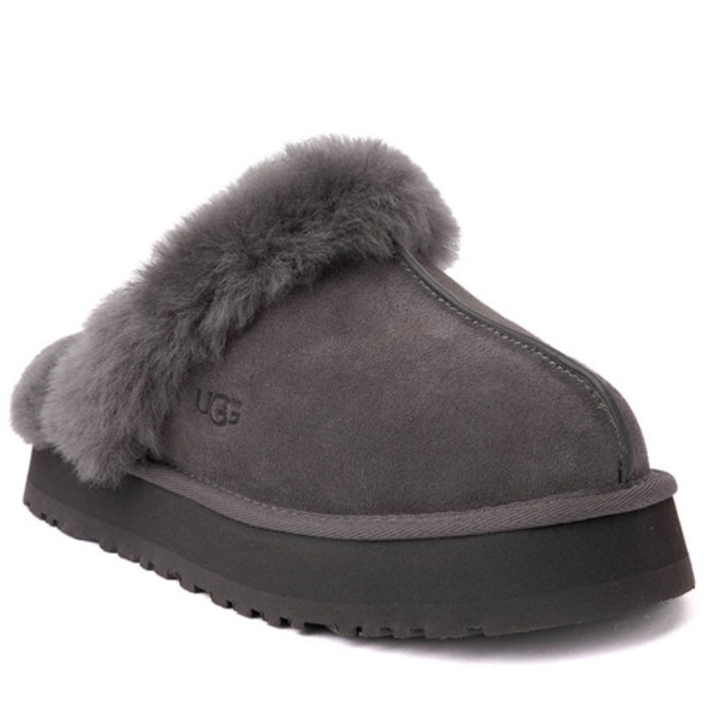 Womens UGG® Disquette Platform Clog - Charcoal
